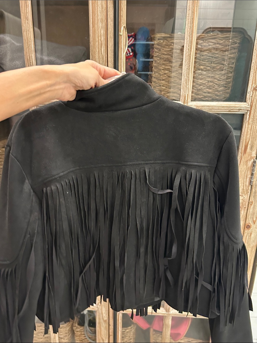 Chartou fringe coat black large - Picture 3 of 3